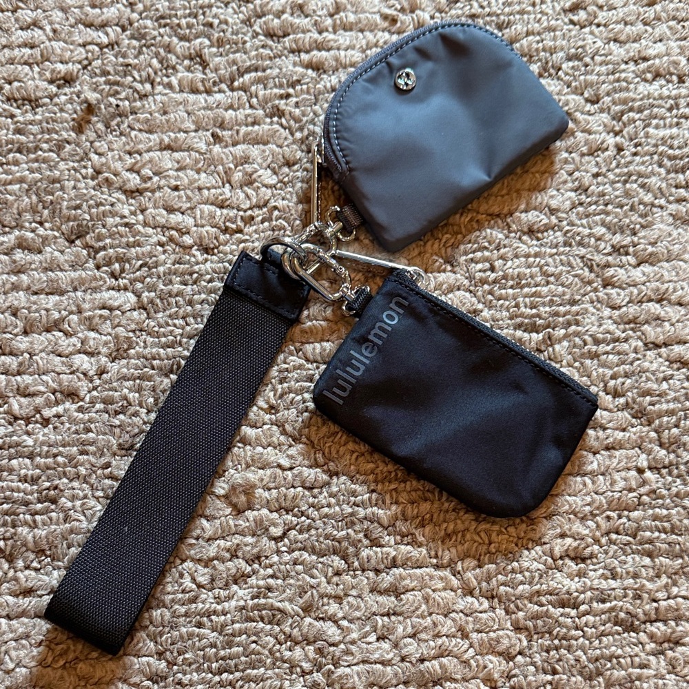 lululemon athletica Gray and Black Wristlet Set